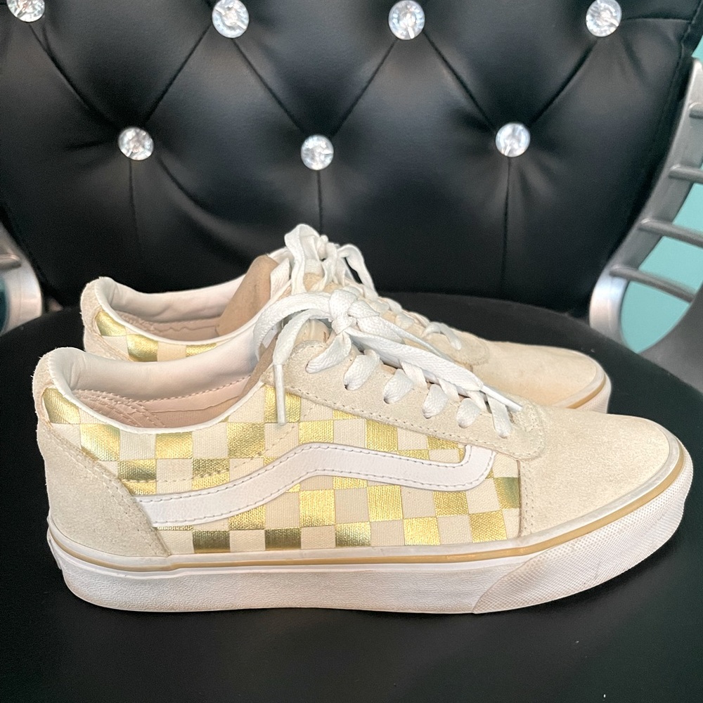 NWOT Vans Checkerboard Gold - Picture 1 of 5